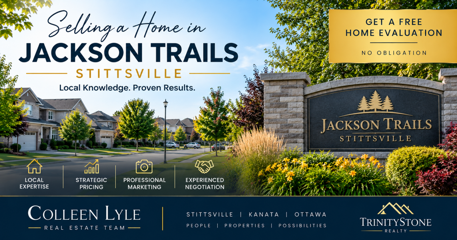 Free home market evaluation for home sellers in Jackson Trails, Stittsville